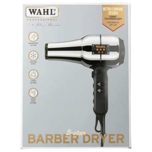 Wahl - 5 Star Barber Dryer Retro-Chrome Design Ionic Technology 4317-0470