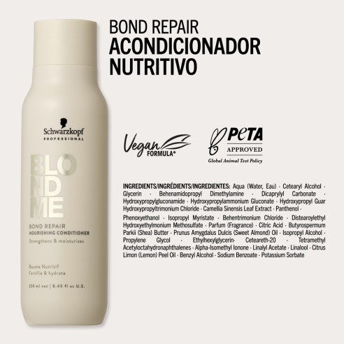 Schwarzkopf - Acondicionador Nutritivo BlondMe Bond Repair Nourishing 250 ml