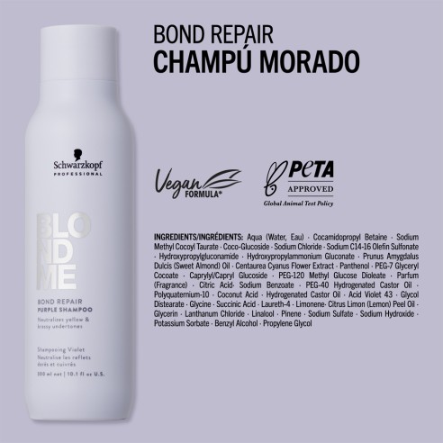 Schwarzkopf - BlondMe Bond Repair Purple Shampoo 300 ml