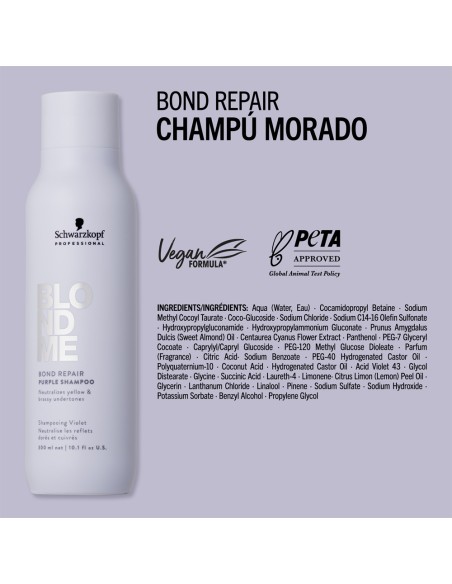 Schwarzkopf - BlondMe Bond Repair Purple Shampoo 300 ml