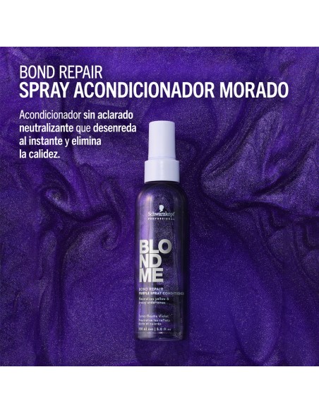 Schwarzkopf - Spray Acondicionador Morado BlondMe Bond Repair Purple 150 ml