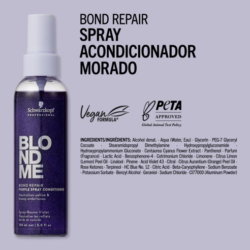 Schwarzkopf - BlondMe Bond Repair Purple Spray Conditioner 150 ml