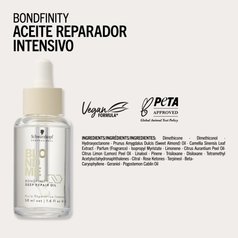Schwarzkopf - Aceite Reparador Intensivo BlondMe Bondfinity Deep Repair Oil 50 ml