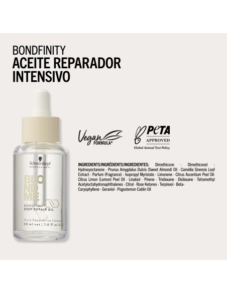 Schwarzkopf - Aceite Reparador Intensivo BlondMe Bondfinity Deep Repair Oil 50 ml
