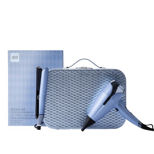 ghd - Set Deluxe Iced Luxe Edición Limitada Plancha de Pelo Chronos + Secador Helios
