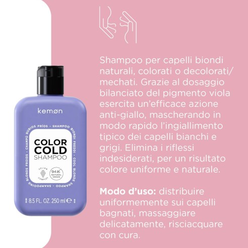 Kemon - Hair Care Color Cold Cool Blonde Shampoo 250 ml