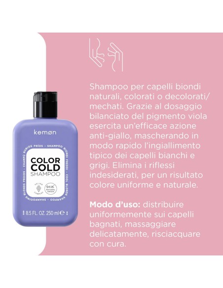 Kemon - Champú Rubios Fríos Hair Care Color Cold 250 ml