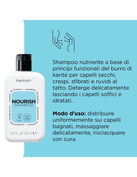 Kemon - Champú Nutritivo Hair Care Nourish 250 ml