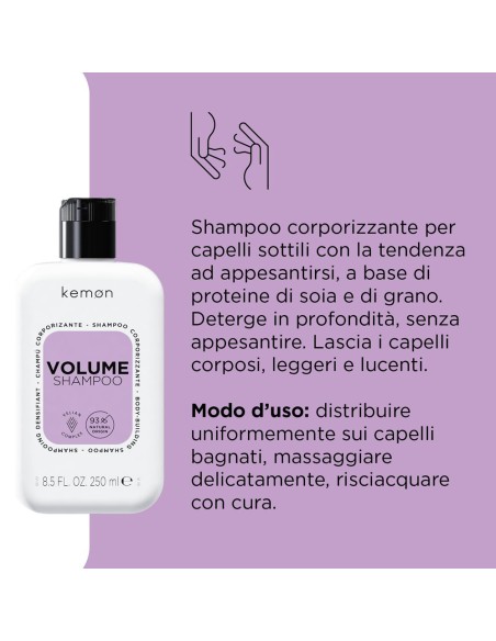 Kemon - Champú Corporizante Hair Care Volume 250 ml