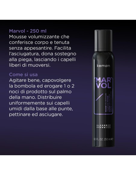 Kemon - Espuma Voluminizadora Hair Style Marvol 250 ml