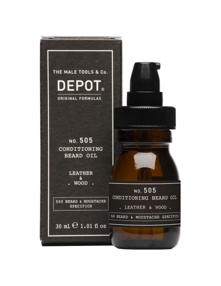Depot - Aceite para Barba no. 505 Conditioning Beard Oil Leather & Wood 30 ml