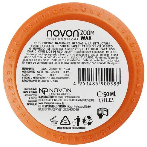 Novon - Cera de Fijación Media/Fuerte Zoom Wax Nº6 Medium Strong Hold 150 ml - ZZNOV58379