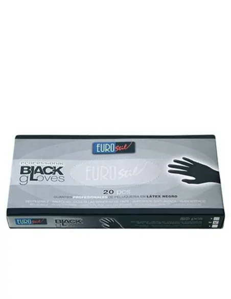 Eurostil - 02832 - Caja 20 Guantes Látex Negros S